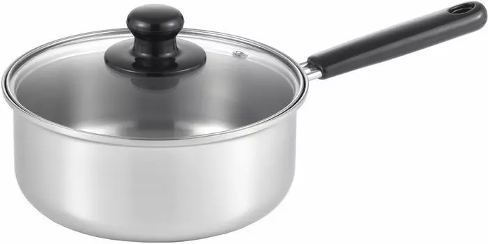 Кастрюля Yoshikawa Cook Look Basic 20 см Для газовых и стационарных плит Стеклянная крышка Из нержавеющей стали Tsubame Sanjo Сделано в Японии SJ3772 Одноручная 2,7 л серебряный