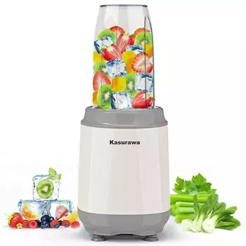 KASURAWA может измельчать мини-бутылки, идеально подходит для компактного, но высокопрочного блендера с 6 лезвиями и титановым покрытием для овощей и фруктов. В комплекте идет много легко чистящегося блендера,