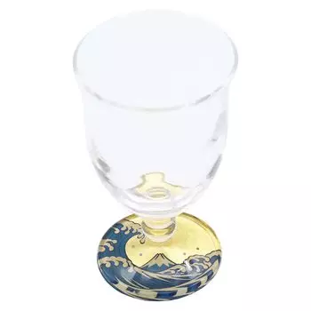 Kasyou Studio Kasho Kobo Kasho Makie Glass Холодный стакан для сакэ Большая волна в Канагаве Золотой в роскошном стакане для сакэ Kaga Makie Ochoco с празднованием