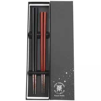 Kasyou Studio Kasho Kobo Urushi Health Chopsticks Couple Chops Pals Black Pair Dishwasher Сделано в Японии Ручная работа мастеров Традиционное ремесло
