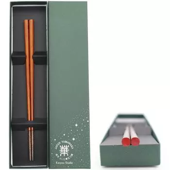 Kasyou Studio Kasho Koubou Urushi Health Chopsticks Noto Hiba Surii Urushi Vermilion в Японии поставляется в косметической коробке Kaga Makie High Chopsticks с