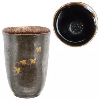 Kasyou Studio Kasho Koubou Urushi Health Glass Large Wave Plover Обработка серебристой груши Лакированное стекло Пивной бокал в качестве Kaga makie (Дерево
