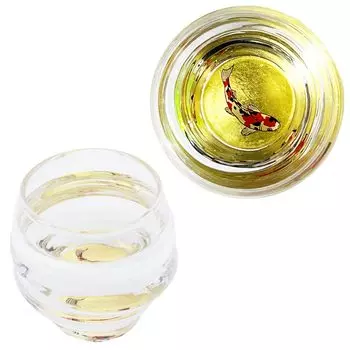 Kasyou Studio Kasyou Studio Kasho Makie Glass Nishikigoi Goldfish Bowl Sake Cup Cosmetic в Каназаве Gold Leaf Golden Sake Cup (Кага