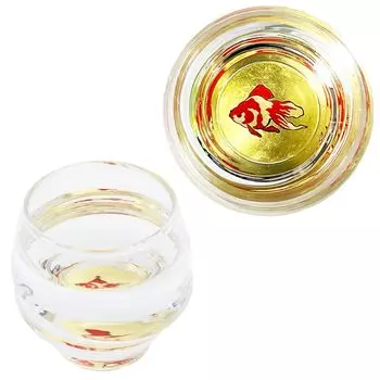 Kasyou Studio Kasyou Studio Kasho Makie Стеклянная чаша для сакэ в форме золотой рыбки Косметика из сусального золота в Каназаве Золотая посуда для сакэ (Кага