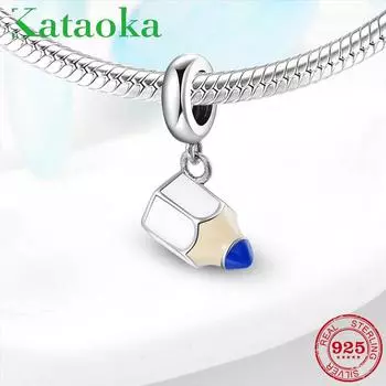 KATAOKA стерлингового серебра 925 пробы, неограниченное количество креативных маленьких бусин-карандашей, подвески, подходят для оригинальных браслетов Kataoka, ювелирные изделия зелёный