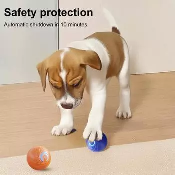 Катающийся мяч для домашних животных со светодиодной подсветкой, снятие скуки и стресса, умный интерактивный прыгающий мяч для кошек и собак, перезаряжаемый через USB, электрический, автоматический, движущийся, встряхивающий оранжевый