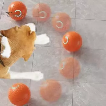 Катающийся мяч для домашних животных со светодиодной подсветкой, снятие скуки и стресса, умный интерактивный прыгающий мяч для кошек и собак, перезаряжаемый через USB, электрический автоматический движущийся трясущийся мяч синий