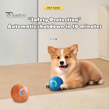 Катающийся мяч для домашних животных со светодиодной подсветкой, снятие скуки и стресса, умный интерактивный прыгающий мяч для кошек и собак, перезаряжаемый через USB, электрический автоматический движущийся трясущийся мяч оранжевый