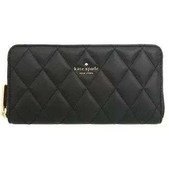 Kate Spade Wallet KA590 Black Carry Smooth Quilted Leather Large Zip Around Continental Wallet [Kate Spade] (Long Wallet) Women s [Outlet Item]