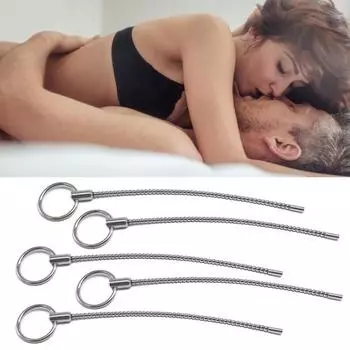 Катетер для пениса, металлическое кольцо, гладкая поверхность, полированные бусины, стимуляция конского глаза, секс-игрушка для взрослых, нержавеющая сталь, уретральные звуки, твердая пробка для растягивания пениса S