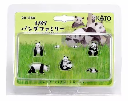 KATO Figure Animal Series Panda Family 7 Piece Set Diorama Supplies 1/87 28-850
