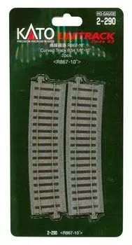 KATO HO gauge curved track 2 pieces railroad model supplies R867-10° 2-290