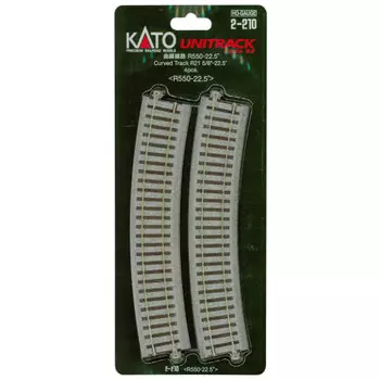 KATO HO gauge curved track R550-22.5° 4 pieces 2-210 Railway model supplies