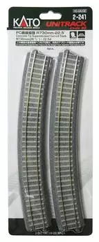 KATO HO gauge PC curved track 4 pieces Railway model supplies R730-22.5° 2-241