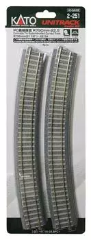 KATO HO gauge PC curved track 4 pieces Railway model supplies R790-22.5° 2-251