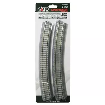 KATO HO gauge PC криволинейный подходной путь R790-22.5° по 2 шт. слева и справа 2-252 Принадлежности для моделей железных дорог
