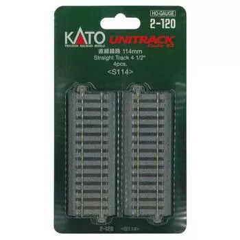 KATO HO Gauge Прямая колея 114 мм 4 шт 2-120 принадлежности для моделей железных дорог