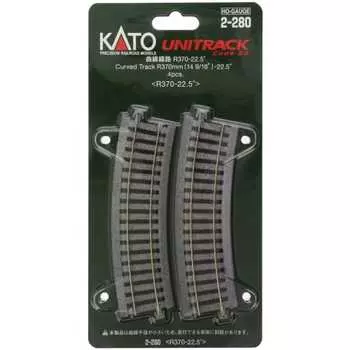 KATO HO колея изогнутая колея R370-22.5° 4 шт 2-280 принадлежности для моделей железных дорог
