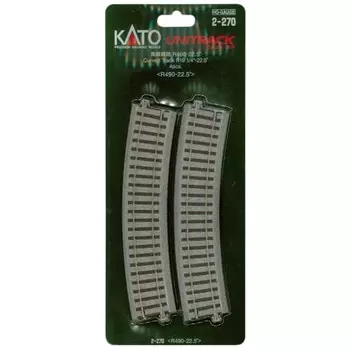 KATO HO колея изогнутая колея R490-22.5° 4 шт 2-270 принадлежности для моделей железных дорог