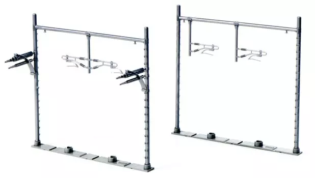 KATO Колея N двухколейная широкая стальная труба балка контактная колонна ясень 12 штук 23-067-1 принадлежности для моделей железных дорог