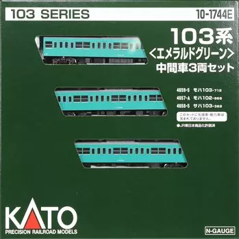 KATO N Gauge 103 Series Emerald Green Intermediate Car Set Railway Model Train 3-Car 10-1744E