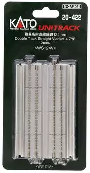 KATO N Gauge Double Track Elevated Straight Line 124mm 2 Pieces Railway Model Supplies 20-422