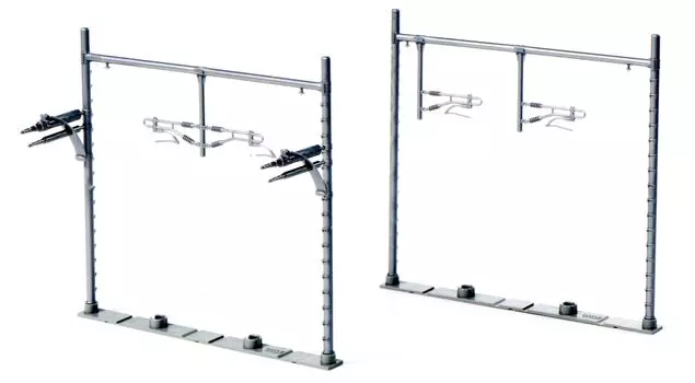 KATO N Gauge двухколейная широкая стальная труба балка контактная опора серебристая 12 шт. принадлежности для моделей железных дорог 23-067-2