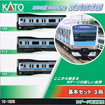 KATO N Gauge E233 Series 1000 Keihin Tohoku Line Базовый набор из 3 вагонов Модель поезда железной дороги 10-1826 синий