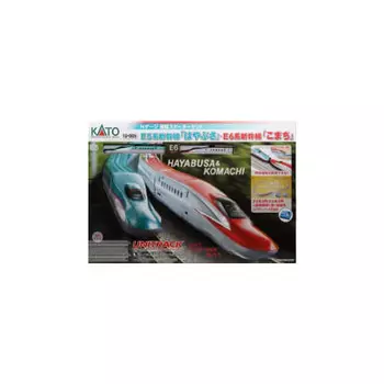 KATO N Gauge E5 Series Shinkansen Hayabusa /E6 Series Shinkansen Komachi Double Track Starter Set 10-005 Набор для начинающих моделей железной дороги, зеленый