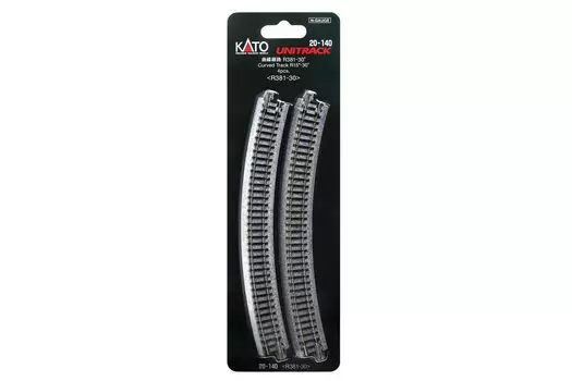 KATO N gauge изогнутый путь 4 штуки Принадлежности для железнодорожной модели R381-30° 20-140