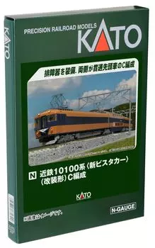 KATO N Gauge Kintetsu 10100 Series New Vista Car Renovated Type C Formation 3-Car Set 10-1910 Railway Model Train