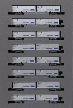 KATO N Gauge M250 Series Super Rail Cargo U50A Container Loading Дополнительный набор B 8 вагонов Железнодорожная модель поезда 10-1723 синий