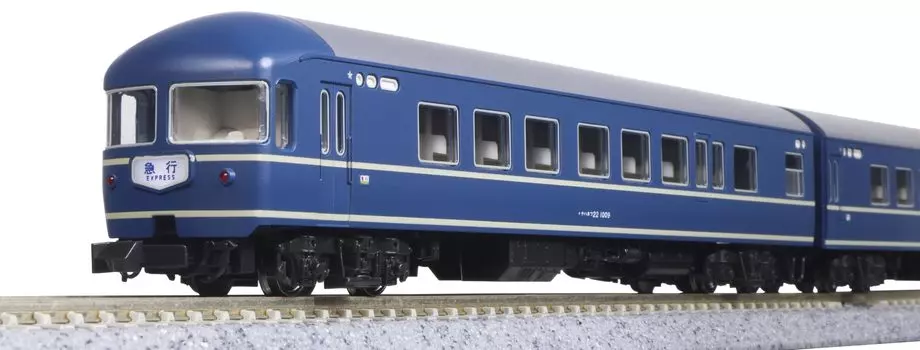 KATO N Gauge Passenger Car Formation Set Express 5 Cars Железнодорожная модель пассажирского вагона Kaimon/Nichinan 10-1915 синий