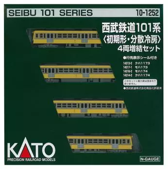 KATO N Gauge Seibu Railway 101 Series Early Type/Distributed Cooling Дополнительный набор из 4 вагонов 10-1252 Модель поезда для железной дороги