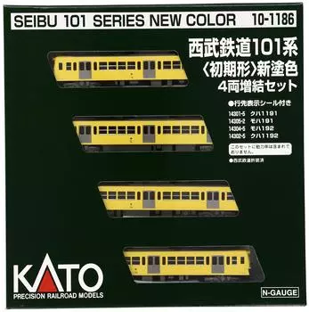 KATO N Gauge Seibu Railway 101 Series Early Type New Color Paint Дополнительный набор из 4 вагонов 10-1186 Модель поезда железной дороги