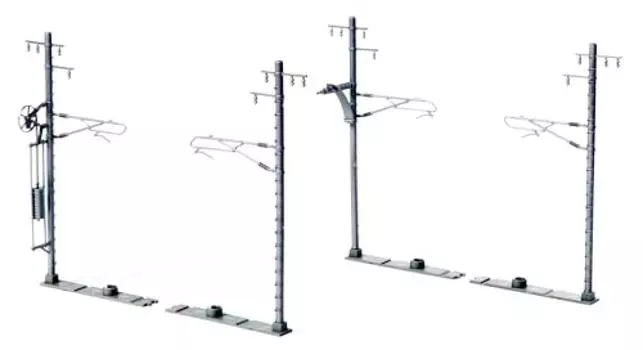 KATO N Gauge Single Track Wide Catenary Pillar Ash 20 шт. Железнодорожные принадлежности для моделей 23-066-1