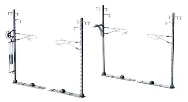 KATO N Gauge Single Track Wide Catenary Pillar Ash 20 шт. 23-066-1 Железнодорожные принадлежности для моделей