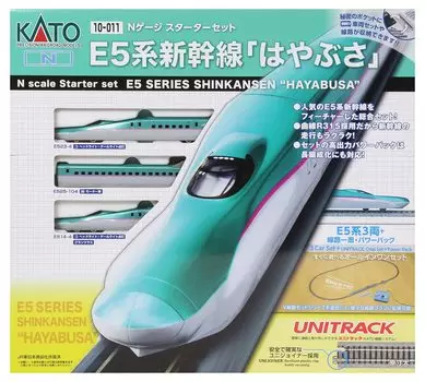 KATO N Gauge Starter Set E5 Series Shinkansen Hayabusa Railway Model Introductory Set Green 10-011 зелёный