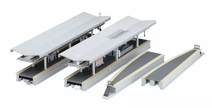 KATO N Gauge Suburban Platform DX Island Type Set Railway Model Supplies 23-160 серый