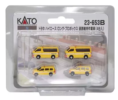KATO N Gauge Toyota Hiace Long Probox Дорожно-ремонтные работы Машина для железнодорожных моделей Принадлежности (4 единицы) 23-653Б