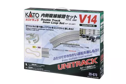KATO N Gauge V14 Внутренний двухколейный рельсовый набор для железнодорожной модели (Р315/282) 20-873