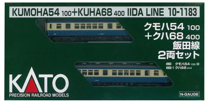 KATO N-образная колея Kumoha54100+Kuha68400 Iida Line 2-вагонный набор 10-1183 Железнодорожная модель поезда