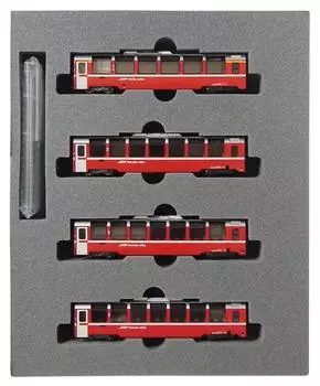 KATO N-образная колея Ретийской железной дороги Bernina Express Дополнительный набор железнодорожных моделей пассажирских вагонов 4-вагонный 10-1319