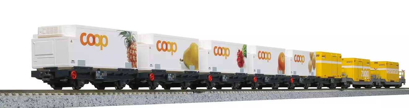 KATO N-образный железнодорожный контейнерный грузовой поезд, набор железнодорожных моделей, грузовой вагон, белый, 8 вагонов, 10-1731