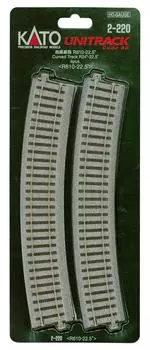 Kato USA Inc. HO 610mm 24 Radius Curve 22.5-Degree 4 KAT2220 HO Track