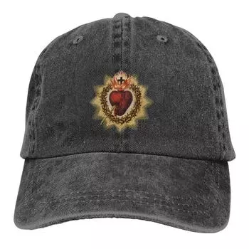 Католическая бейсболка Sacred Heart, шляпы унисекс, WoUnisex, козырек, защита Snapback, кепки с крестом Иисуса Бога One Size