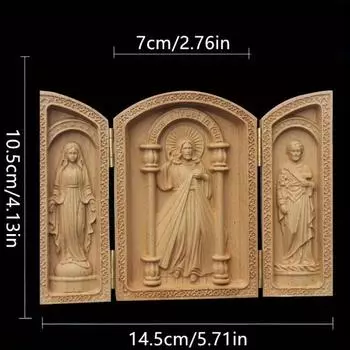 Католические священные мини-качели для стола, качели для автомобиля, бук, дерево, Иисус, Святой Иосиф, поделки, христианский подарок, 10 см, аксессуары для украшения дома