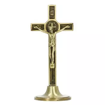 Католический крест ручной работы из цинкового сплава металла вертикальный католический распятие настенный крест со съемным основанием