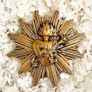 Католическое рождественское украшение из смолы Рождество Священное Сердце Подвесное украшение Святое Семейное украшение Религиозные христианские подарки для семьи и друзей A