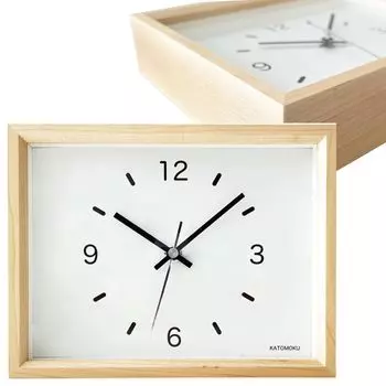 KATOMOKU Часы двойного назначения 2 Настольные часы Настенные часы Непрерывная секундная стрелка Натуральный клен km-53HM H. 22017050мм